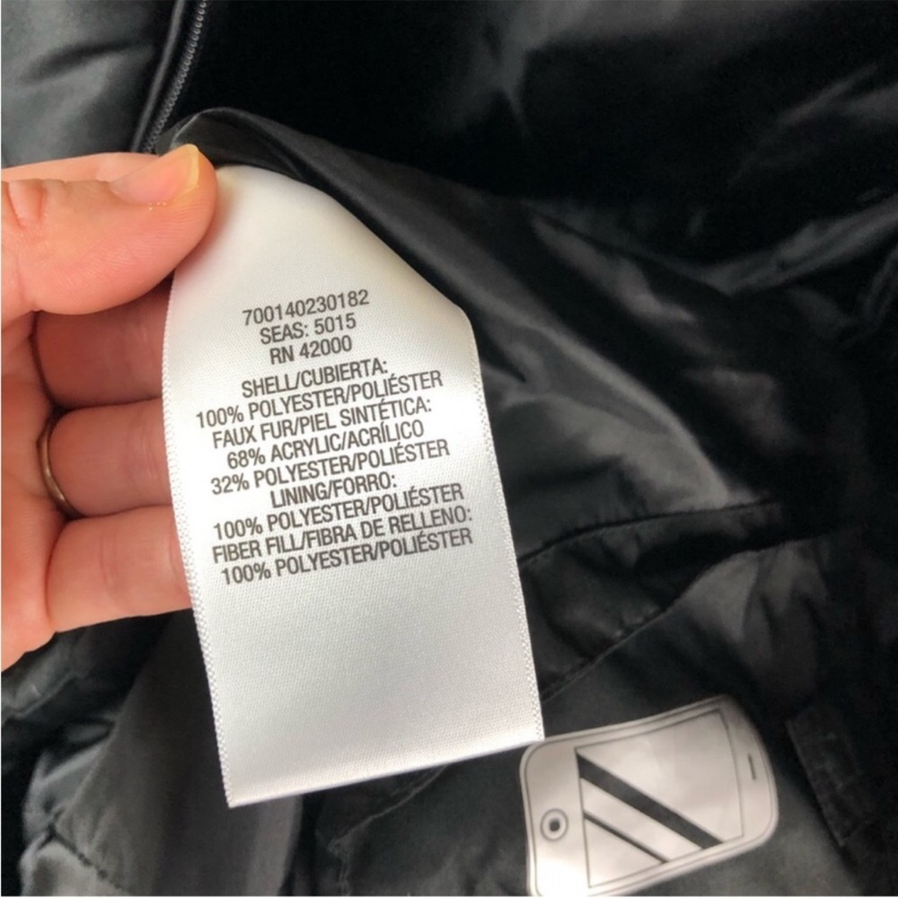 Basic Editions Black Long Puffer Jacket Size Small - image 7